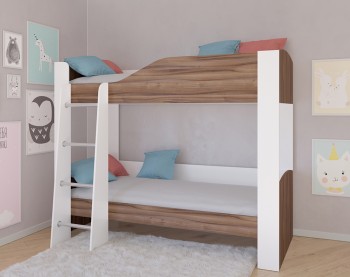 Двухъярусная кровать для малышей с бортиками
