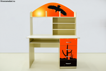 Письменный стол Мустанг (черный/оранжевый)